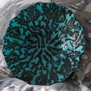 Teal and Black Decorative Bowl